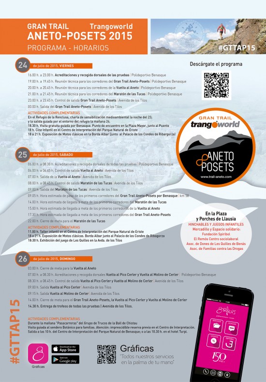 programa y horarios gran trail aneto 2015